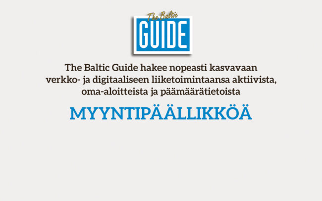 The Baltic Guide etsii myyntipäällikköä ja myyntineuvottelijoita