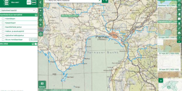 Aikamatkalle Viroon karttojen avulla – suosittu historiallisten karttojen sovellus uudistui