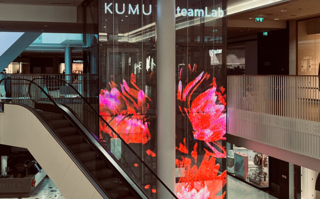 Floating digital flowers from around the world have conquered Viru Keskus
