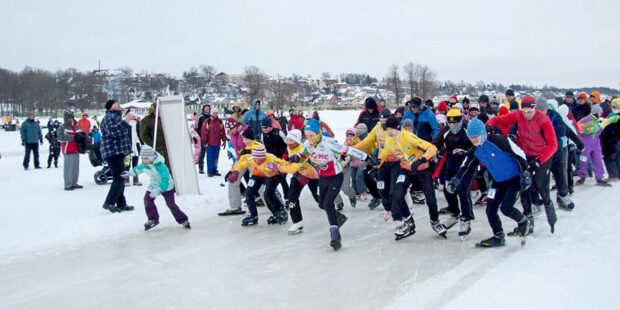 Take part in an ice skating marathon in southern Estonia